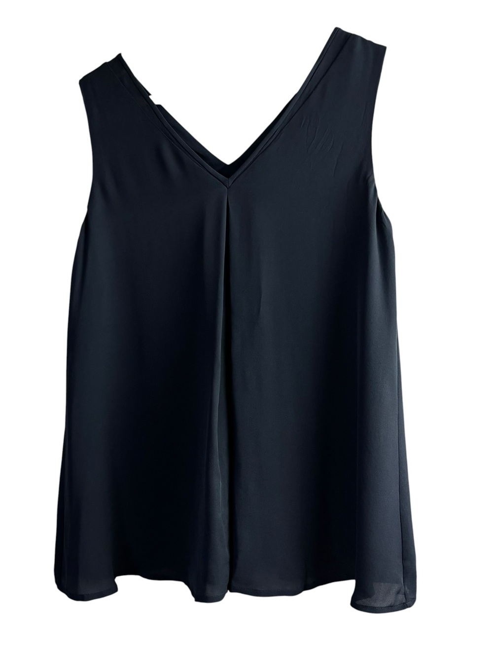 Theory V neck sleeveless blouse Top Flowy 100% silk lined Blue size US 0